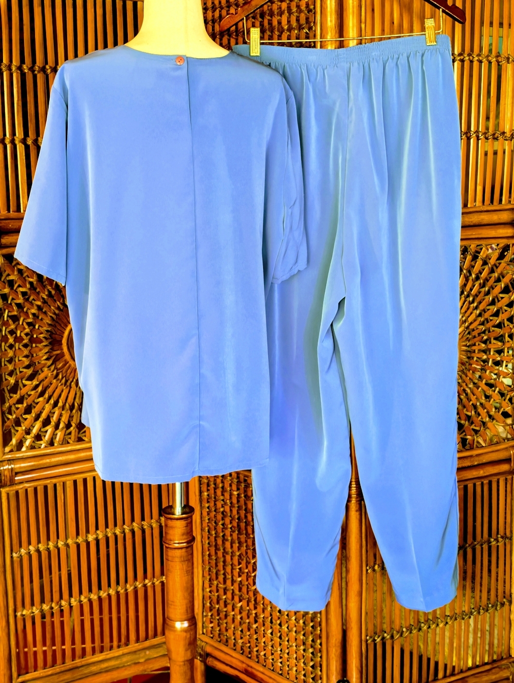 DRAPER'S & DAMON'S Paisley Blazer with Solid Blue Top and Pant Set - 1X - Picture 6 of 13